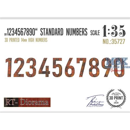 3D Resin Print: Standard numbers set 14mm