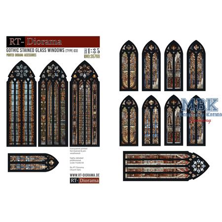 Print. Accessories: Gothic Stained Glass Windows 3