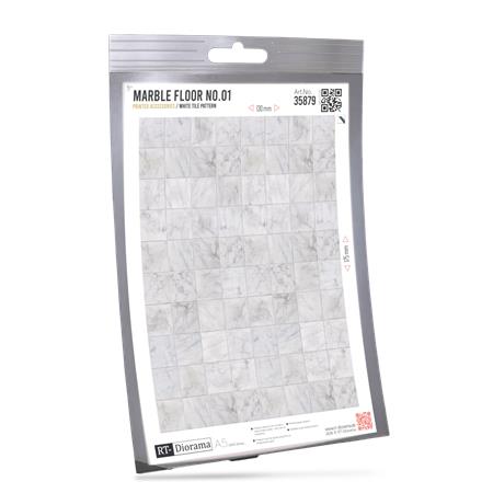 Printed Accessories: Marble Floor No. 01 White