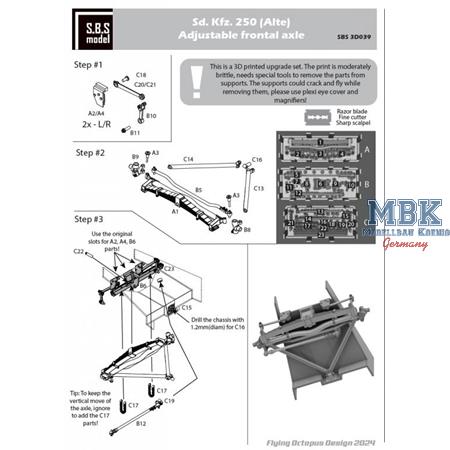 Sd.Kfz. 250 (Alte) Adjustable frontal axle f.Takom