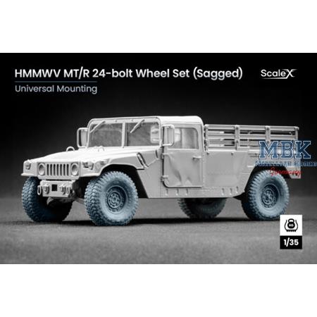 HMMWV MT/R 24-bolt Sagged wheel set - 1/35