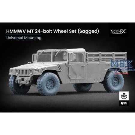 HMMWV MT 24-bolt Sagged wheel set - 1/35
