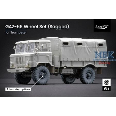 GAZ-66 Sagged wheel set - 1/35