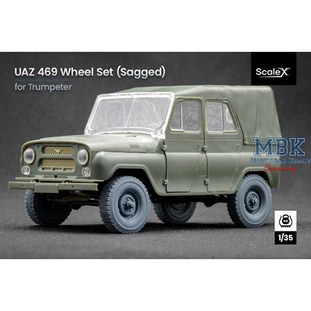 UAZ 469 Sagged wheel set - 1/35