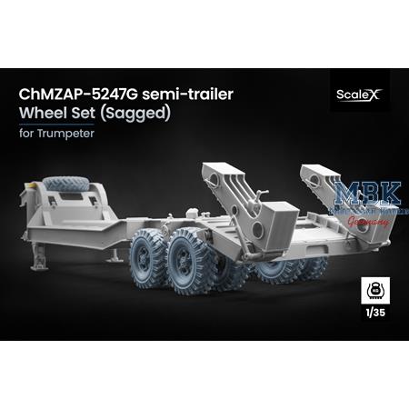 ChMZAP-5247G semitrailer Sagged wheel set - 1/35