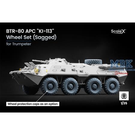 BTR-80 APC KI-113 Sagged wheel set - 1/35