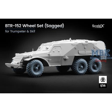 BTR-152 Sagged wheel set - 1/35