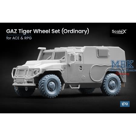GAZ Tiger Sagged wheel set - 1/72