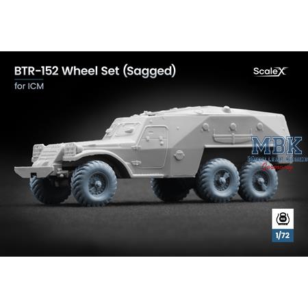 BTR-152 Sagged wheel set - 1/72