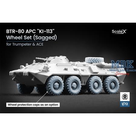 BTR-80 APC KI-113 Sagged wheel set - 1/72