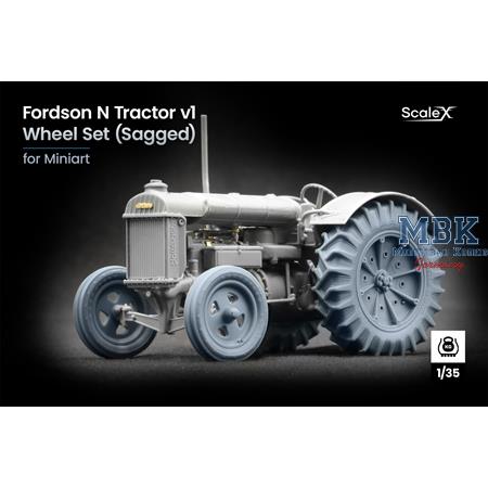 Fordson N Tractor v1 Sagged wheel set - 1/35