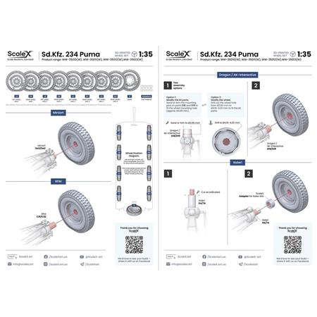 Sd.Kfz. 234 Puma Mixed Wheels Set 2 (Weighted)