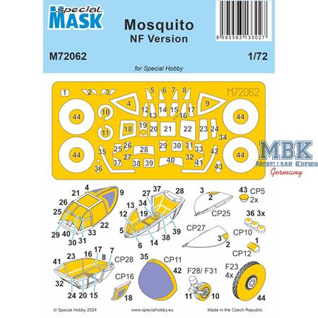 Mosquito PR & Bomber Version Canopy Mask 1/72