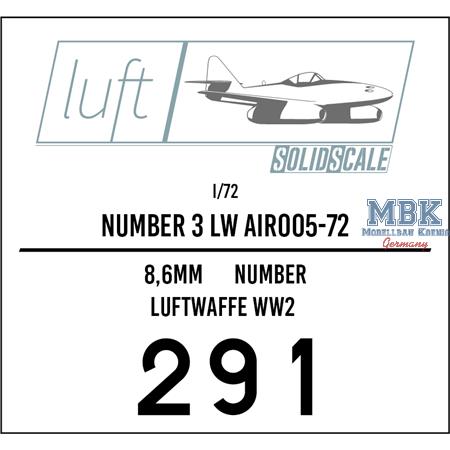 Numbers 3 Luftwaffe  1/72