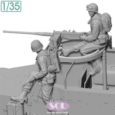 U.S.Army Crew & M2 cal.50 for M3A1 1:35