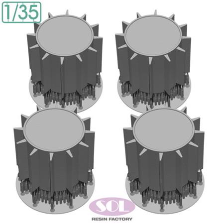 Snow rollers for Schwimmwagen type166 (for TAMIYA)