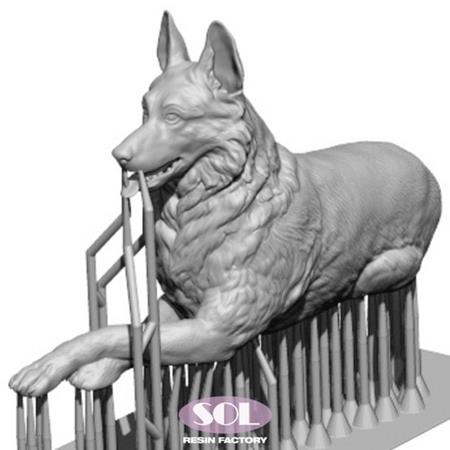 German Shepherd lying down pose (1:16)