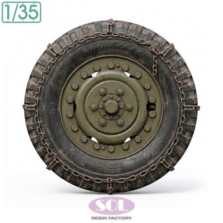 Wheels w/ chains & Track for M16 MG MC (AFV-Club)