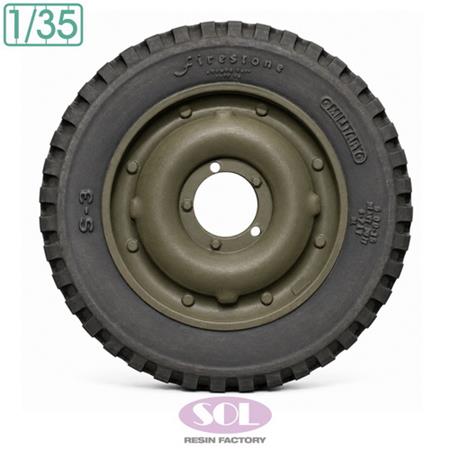 U.S. 1/4 ton Truck Combat Wheel Tires (Tamiya)