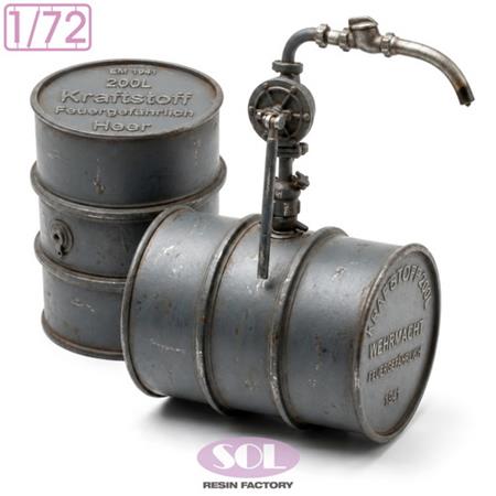 WWII German 200L Fuel Drum 10x Set (1:72)