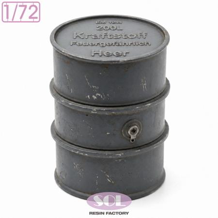 WWII German 200L Fuel Drum 10x Set (1:72)