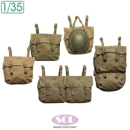 WWII U.S. Army M1936 Field Bag 4x Set