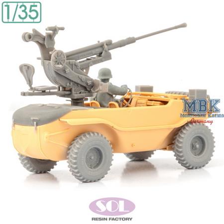 2cm Gebirgsflak 38 a.Schwimmwagen with Driver 1:35