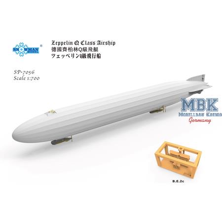 Zeppelin Q Class Airship w/3D printed B.E.2c