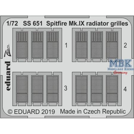 Supermarine Spitfire Mk.IX radiator grilles 1/72