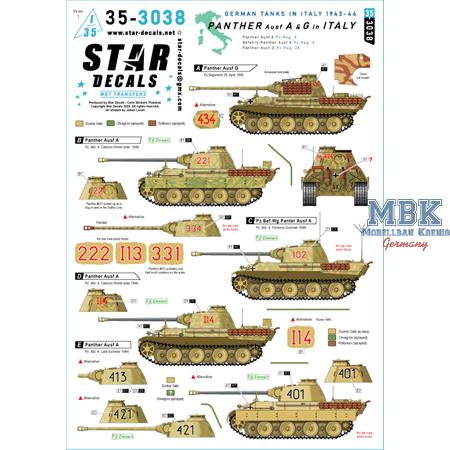 Panther A and G in Italy 1943 - 44