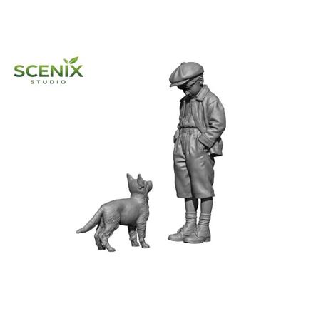 German Child & Puppy (Child & German Shepherd)