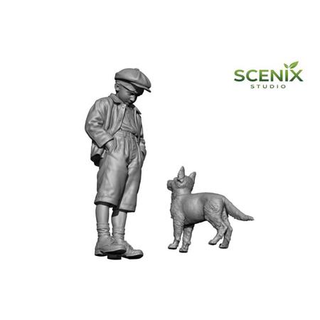 German Child & Puppy (Child & German Shepherd)
