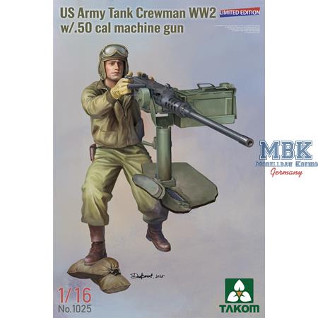 US Army Tank Crewman WW2 w/ .50 Cal MG 1:16