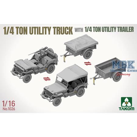¼-ton utility truck w. ¼-t. utility trailer (1:16)