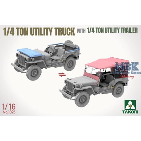 ¼-ton utility truck w. ¼-t. utility trailer (1:16)
