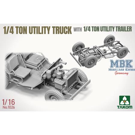 ¼-ton utility truck w. ¼-t. utility trailer (1:16)