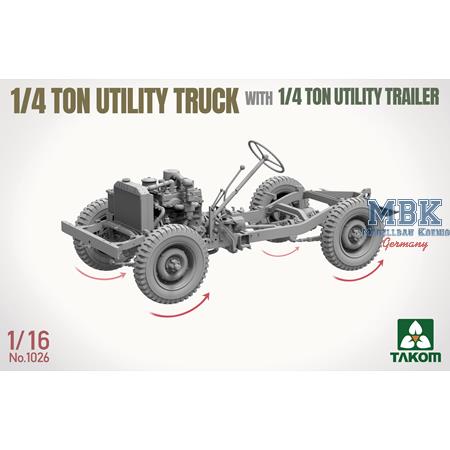 ¼-ton utility truck w. ¼-t. utility trailer (1:16)