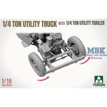 ¼-ton utility truck w. ¼-t. utility trailer (1:16)