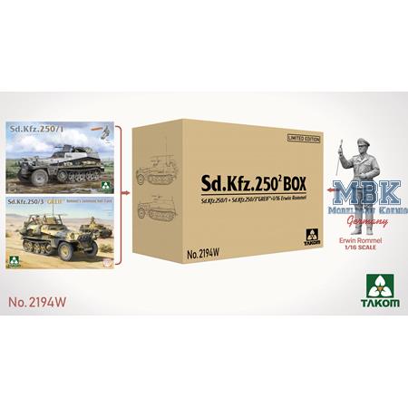 Sd.Kfz. 250 BIG BOX 2 kits & 1:16 Rommel figure