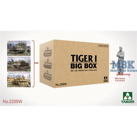 TIGER I BIG BOX 3 kits & 1:16 Otto Carius figure