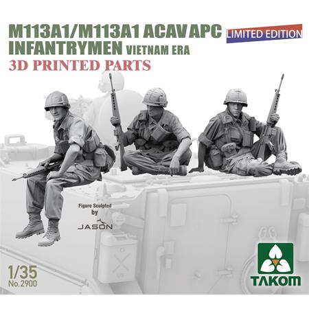 M113A1/M113A1 ACAV APC Infantrymen Vietnam 3D pr.