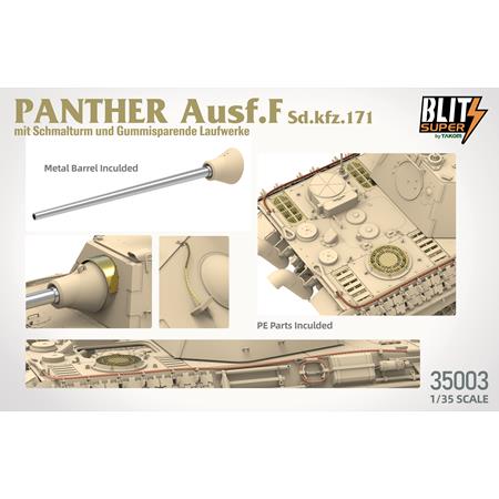 Panther Ausf.F Schmalturm, gummispar. Laufrollen