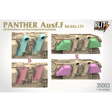 Panther Ausf.F Schmalturm, gummispar. Laufrollen