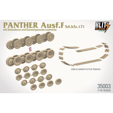 Panther Ausf.F Schmalturm, gummispar. Laufrollen