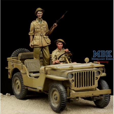 British Jeep Driver & Tommy Western Desert WWII