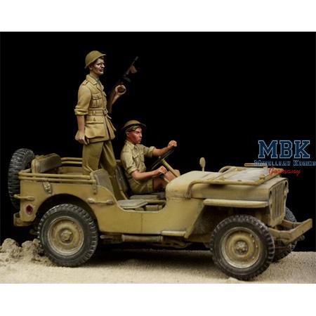 British Jeep Driver & Tommy Western Desert WWII