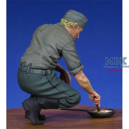 German Soldier Cooking WWII