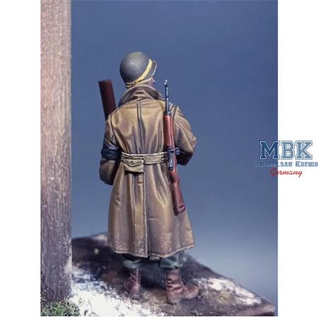 US Military Police Ardennes 1944 w/ stove