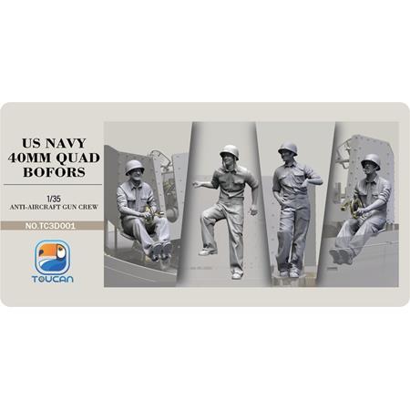 US Navy 40mm Quad Bofors Gun Crew