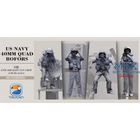US Navy 40mm Quad Bofors Gun Crew w/ life jacket